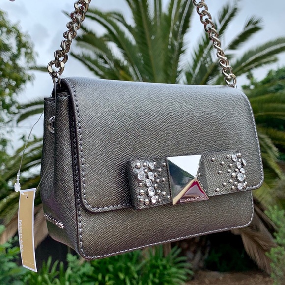 Michael Kors Tina Small Clutch Leather Crossbody - Picture 6 of 8